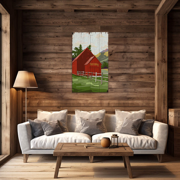 Sun Valley Red Barn - Wood & Metal Wall Art