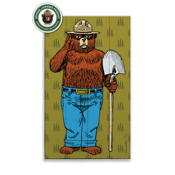 Full Length Smokey Bear - Wood & Metal Wall Art