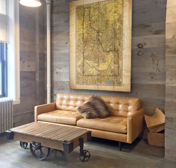 Historic Vintage Map of Idaho - Wood & Metal Wall Art