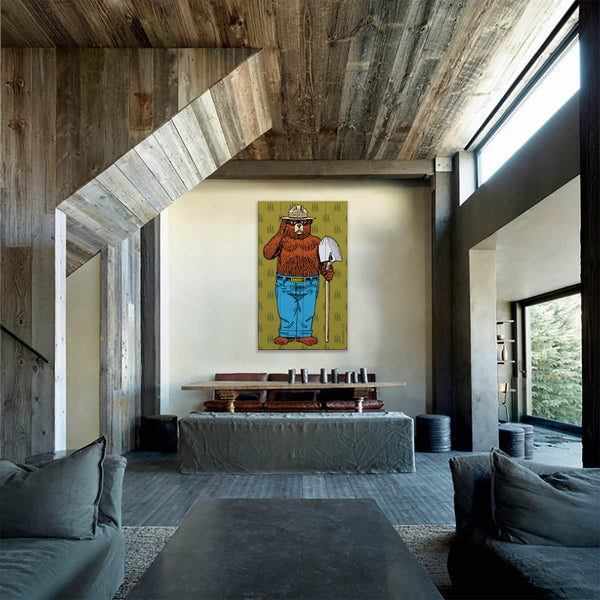 Full Length Smokey Bear - Wood & Metal Wall Art