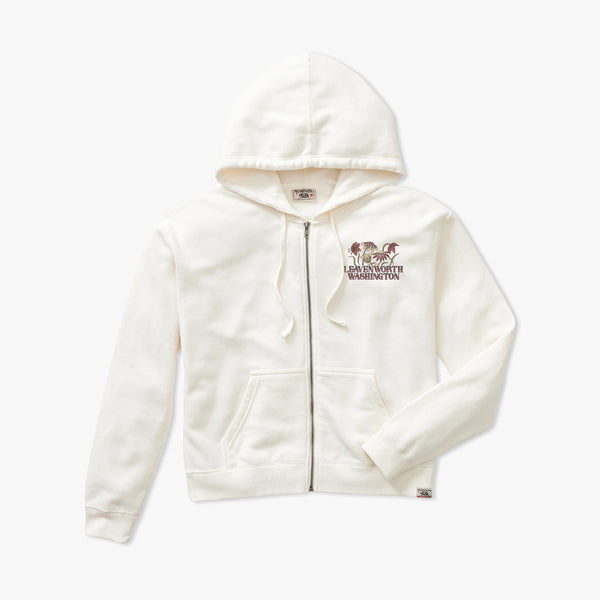 Gardener Ivory Leavenworth Womens Cropped Full Zip Hoodie