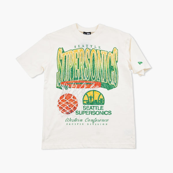 Seattle Supersonics Cream Skyline Swish T-Shirt