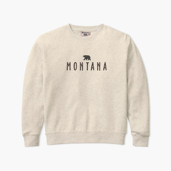 Whale Hello Oatmeal Montana Youth Crewneck