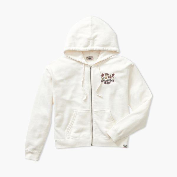 Gardener Ivory Sandpoint Womens Cropped Full Zip Hoodie