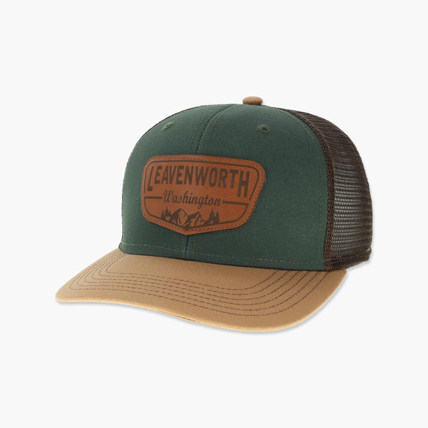 Pike Peak Dark Green/Camel/Brown Leavenworth Trucker Hat