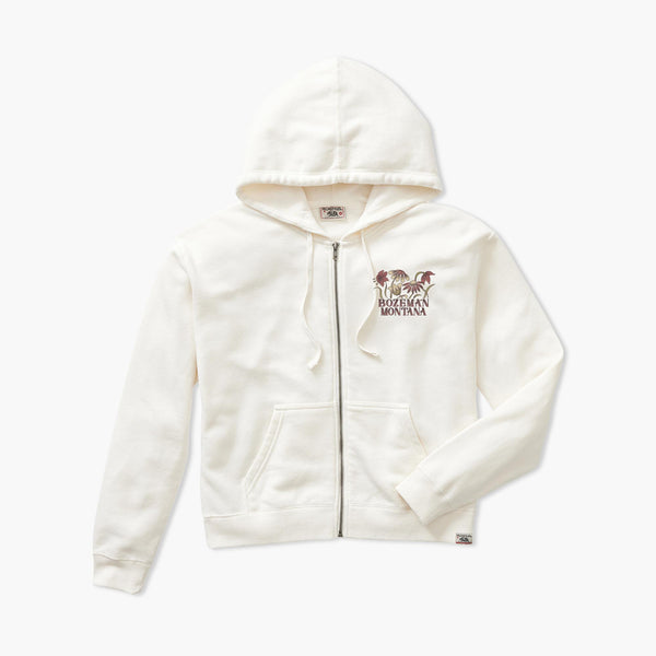 Gardener Ivory Bozeman Womens Cropped Full Zip Hoodie