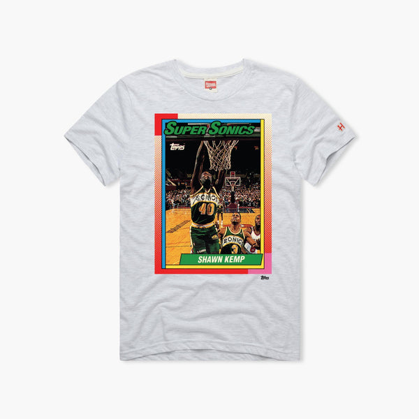 Seattle SuperSonics Shawn Kemp Topps Rookie Card Heather Gray T-Shirt