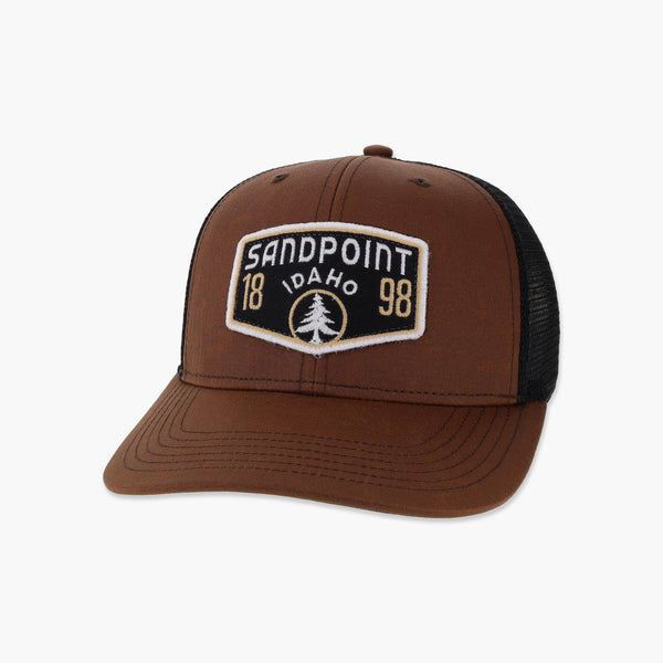 Call Out Brown Oil Cloth/ Black Sandpoint Trucker Hat