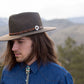 Finn Wide Stiff Brim Hat - Serpent Brown