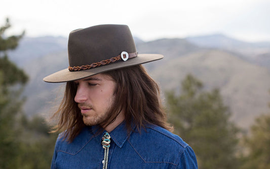 Finn Wide Stiff Brim Hat - Serpent Brown