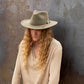 Willa Wide Brim Felt Hat - Pale Olive